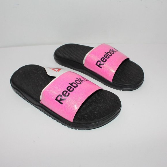 Reebok Dual Density Slide Girls Black/Pink  Multiple Sizes - Picture 2 of 9